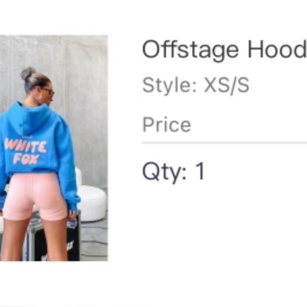 White Fox Blue Hoodie